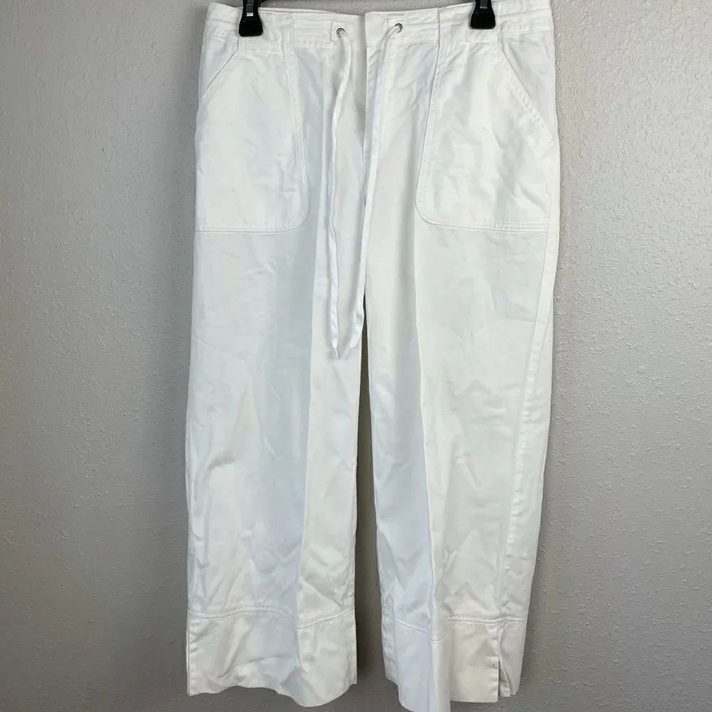 DKNY White Cropped Pants Size 10 EUC